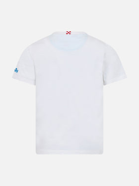 T-shirt da bambino in cotone Kea con taschino stampato