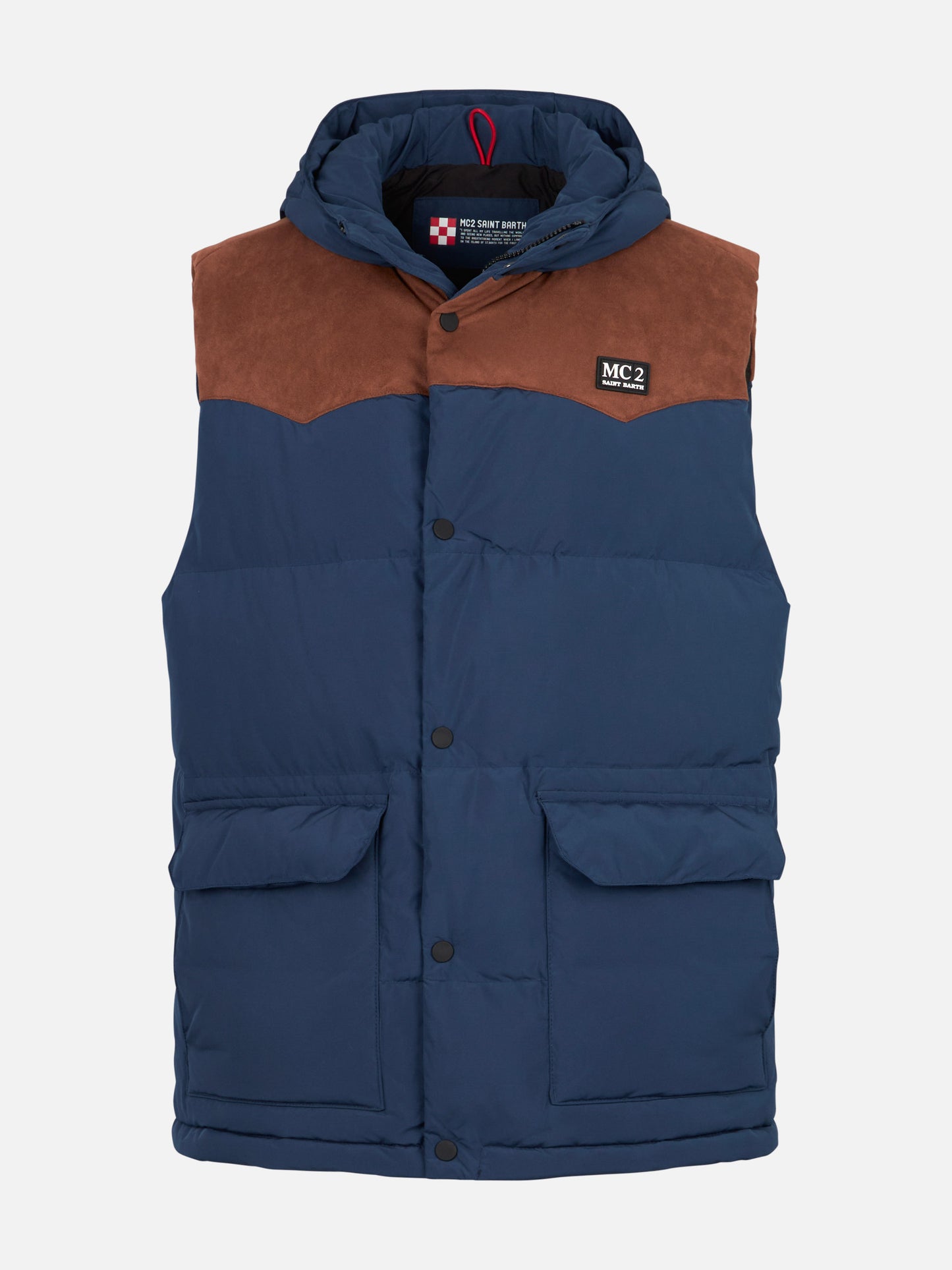 Man blue down vest