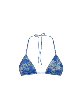 Damen-Triangel-Top mit Paisley-Stern-Print