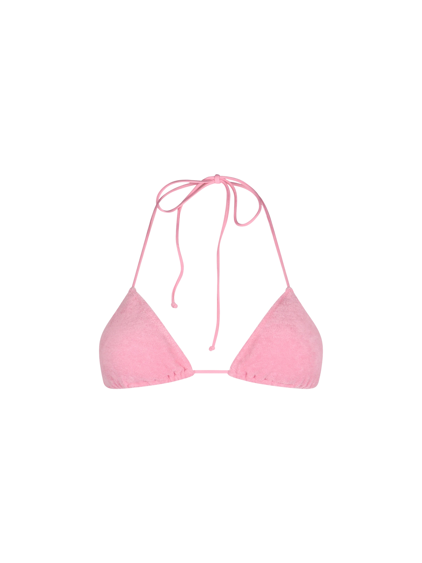 Rosa Frottee-Triangel-Top-Badeanzug Leah für Damen