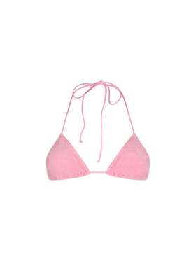 Rosa Frottee-Triangel-Top-Badeanzug Leah für Damen