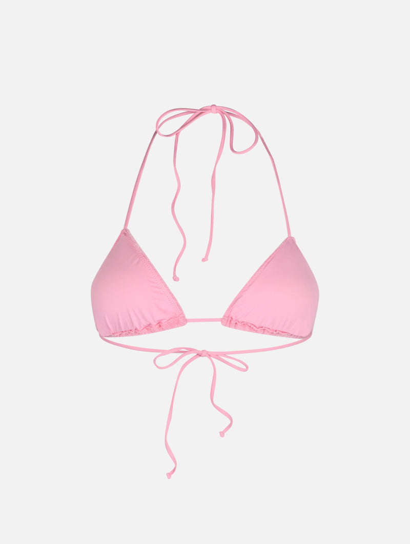 Costume da bagno donna con top a triangolo in spugna rosa Leah