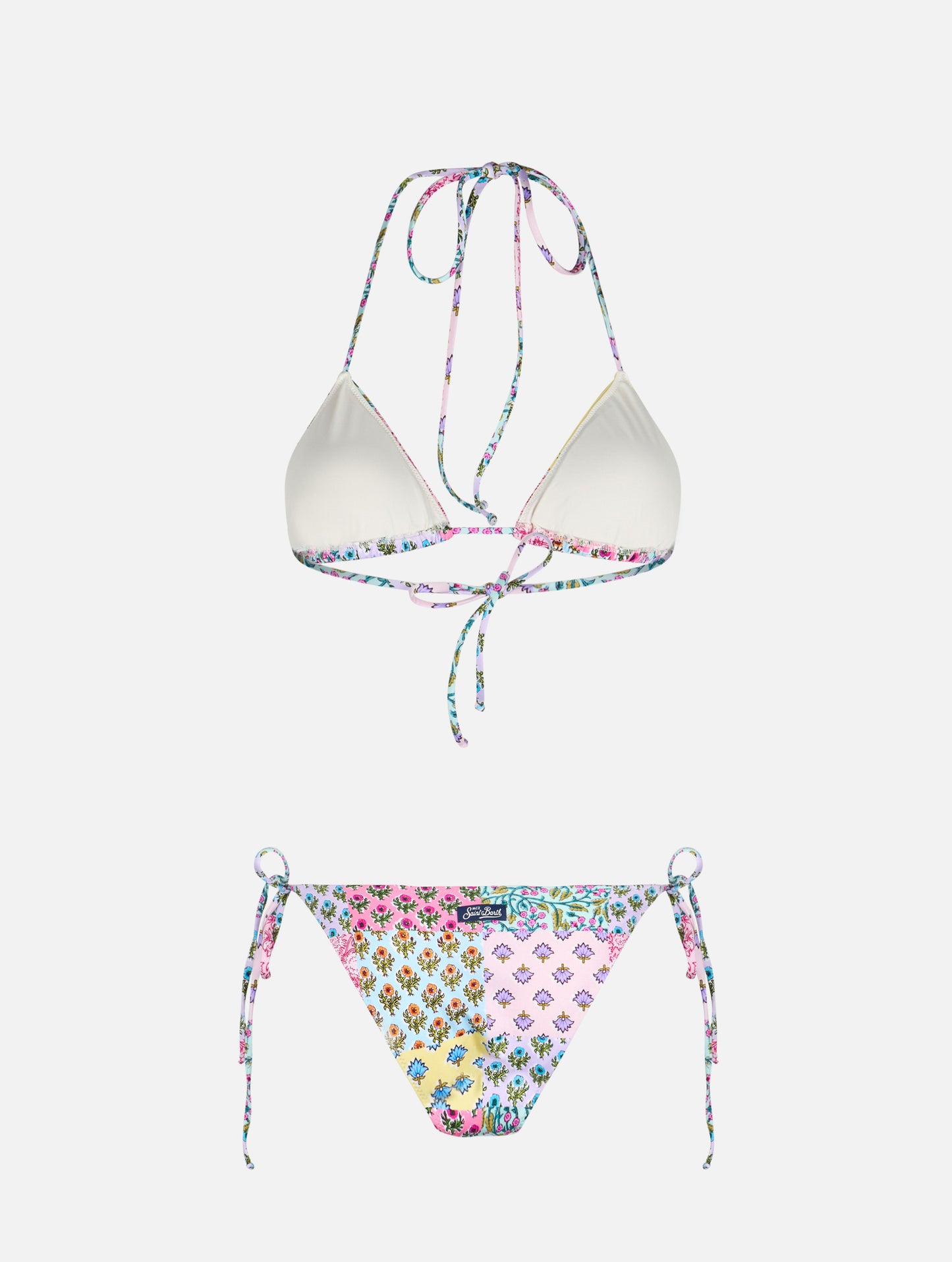 Bikini de triángulo Leah Virgo para mujer con parche floral radical 