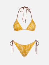 Bikini da donna a triangolo con stampa paisley