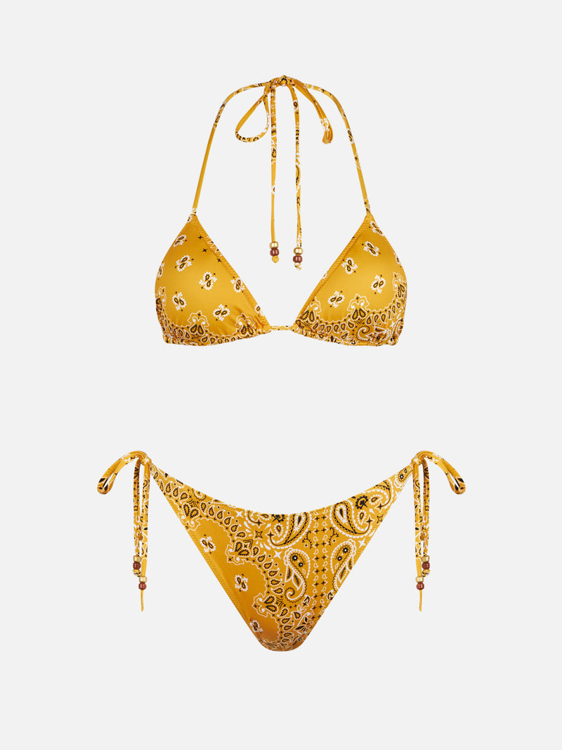 Bikini da donna a triangolo con stampa bandana