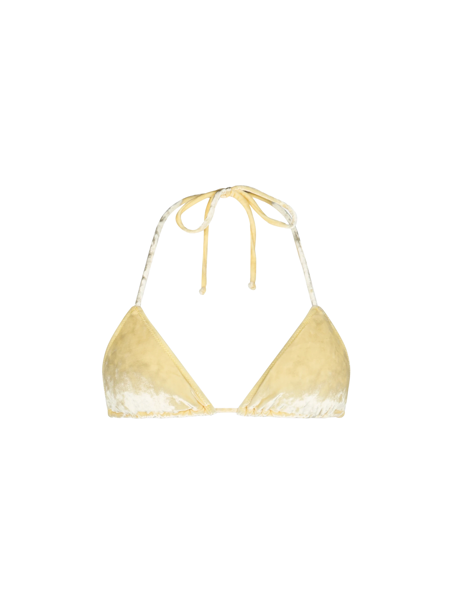 Gelber Chenille-Triangel-Top-Badeanzug für Damen Leah