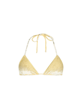 Gelber Chenille-Triangel-Top-Badeanzug für Damen Leah