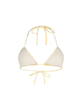 Gelber Chenille-Triangel-Top-Badeanzug für Damen Leah