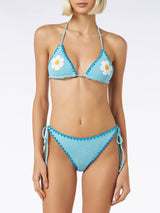 Crochet bikini with daisy patch