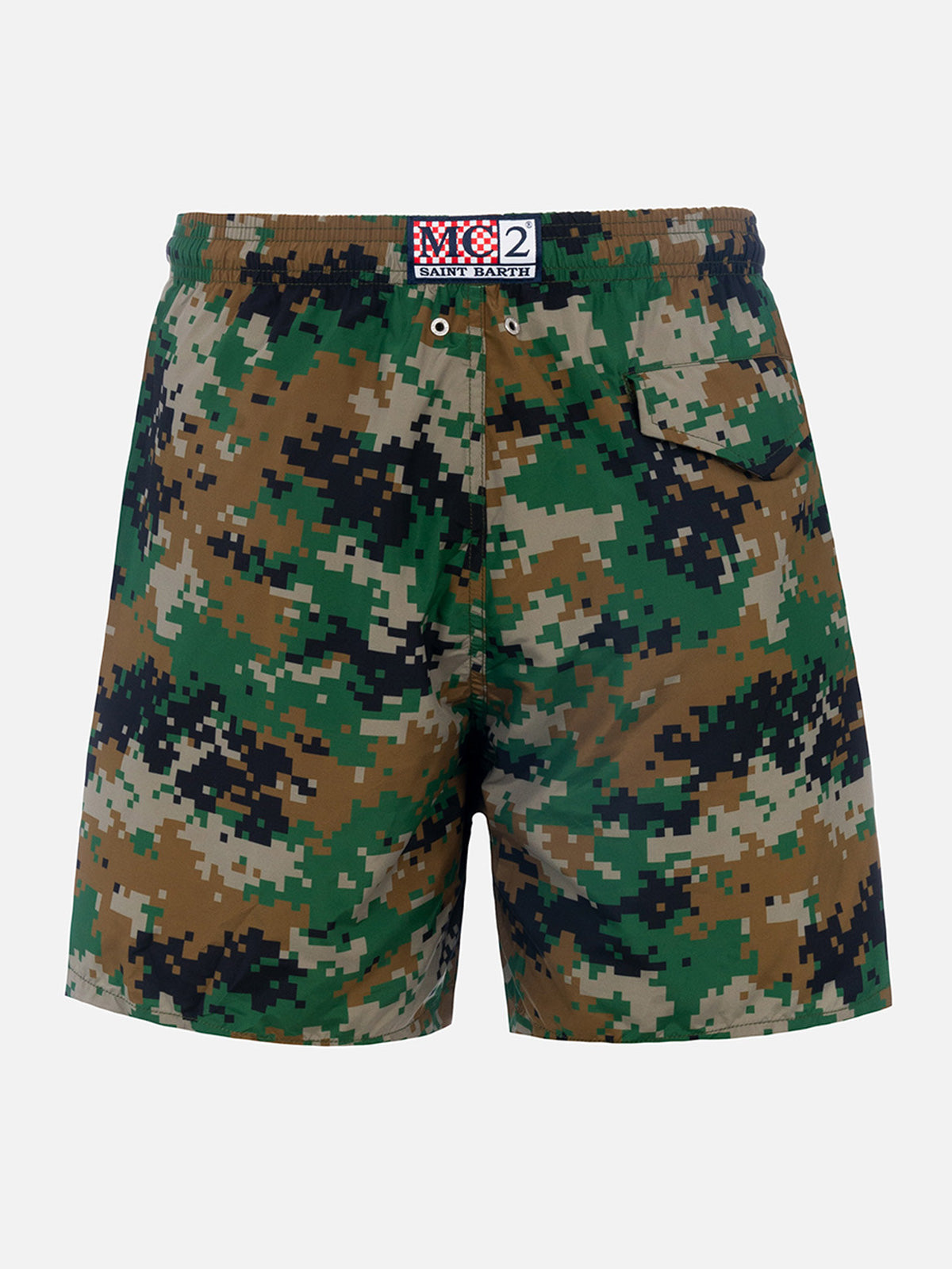 Man lightweight fabric swim-shorts Lighting with camouflage print - MC2 Saint Barth