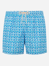 Herren-Badeshorts aus leichtem Stoff mit Pilz-Print