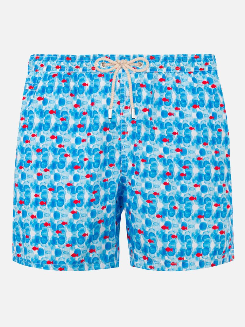 Man swim shorts with sea print