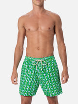 Man lightweight fabric swim-shorts Lighting Micro Fantasy with tequila print