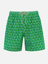 Man lightweight fabric swim-shorts Lighting Micro Fantasy with tequila print