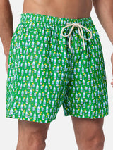 Man lightweight fabric swim-shorts Lighting Micro Fantasy with tequila print