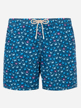 Herren-Badeshorts aus leichtem Stoff mit Krabbenprint