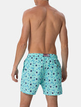 Man lightweight fabric swim-shorts Lighting Micro Fantasy with watches print