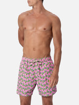 Man lightweight fabric swim-shorts Lighting Micro Fantasy with Sprite print | THE COCA COLA COMPANY SPECIAL EDITION