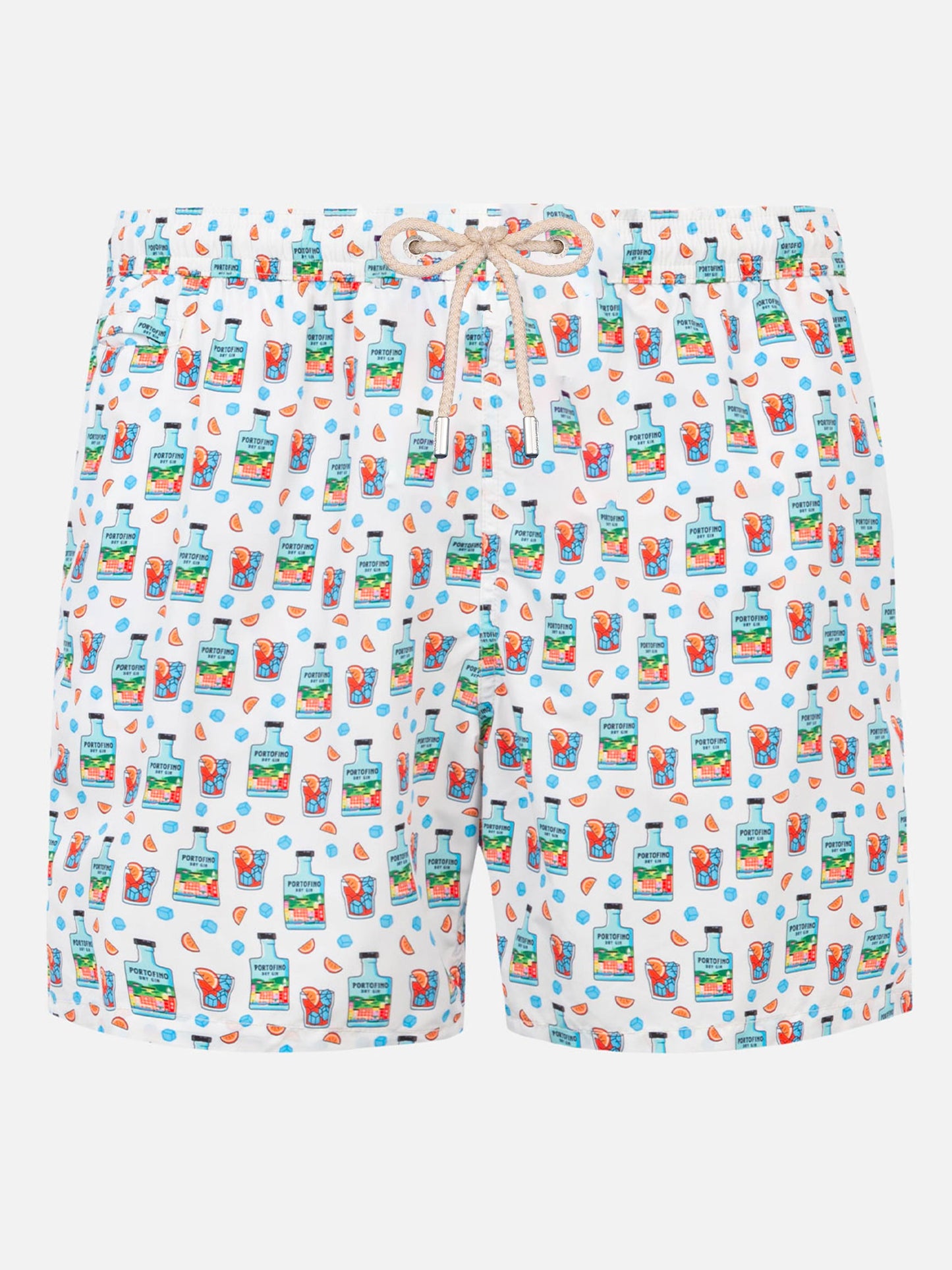 Herren-Badeshorts aus leichtem Stoff mit Portofino-Gin-Print | PORTOFINO DRY GIN SONDEREDITION