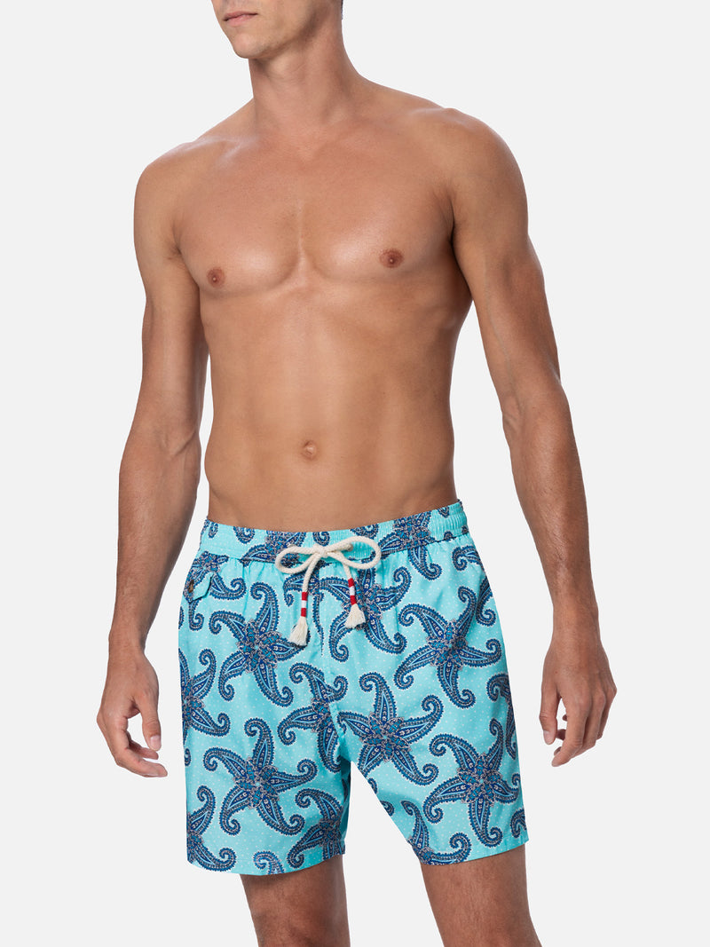 Man lightweight fabric swim-shorts Lighting 70 with paisley print