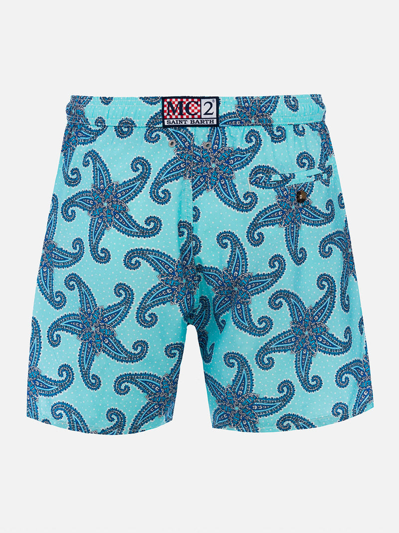 Herren-Badeshorts Lighting 70 aus leichtem Stoff mit Paisley-Print