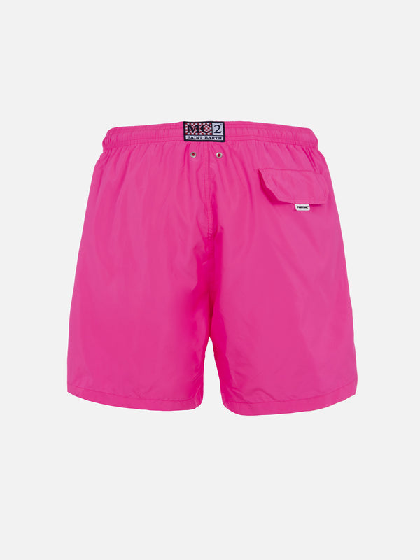 Herren-Badeshorts aus leichtem Stoff in Neonrosa Lighting Pantone | PANTONE-SONDERAUSGABE