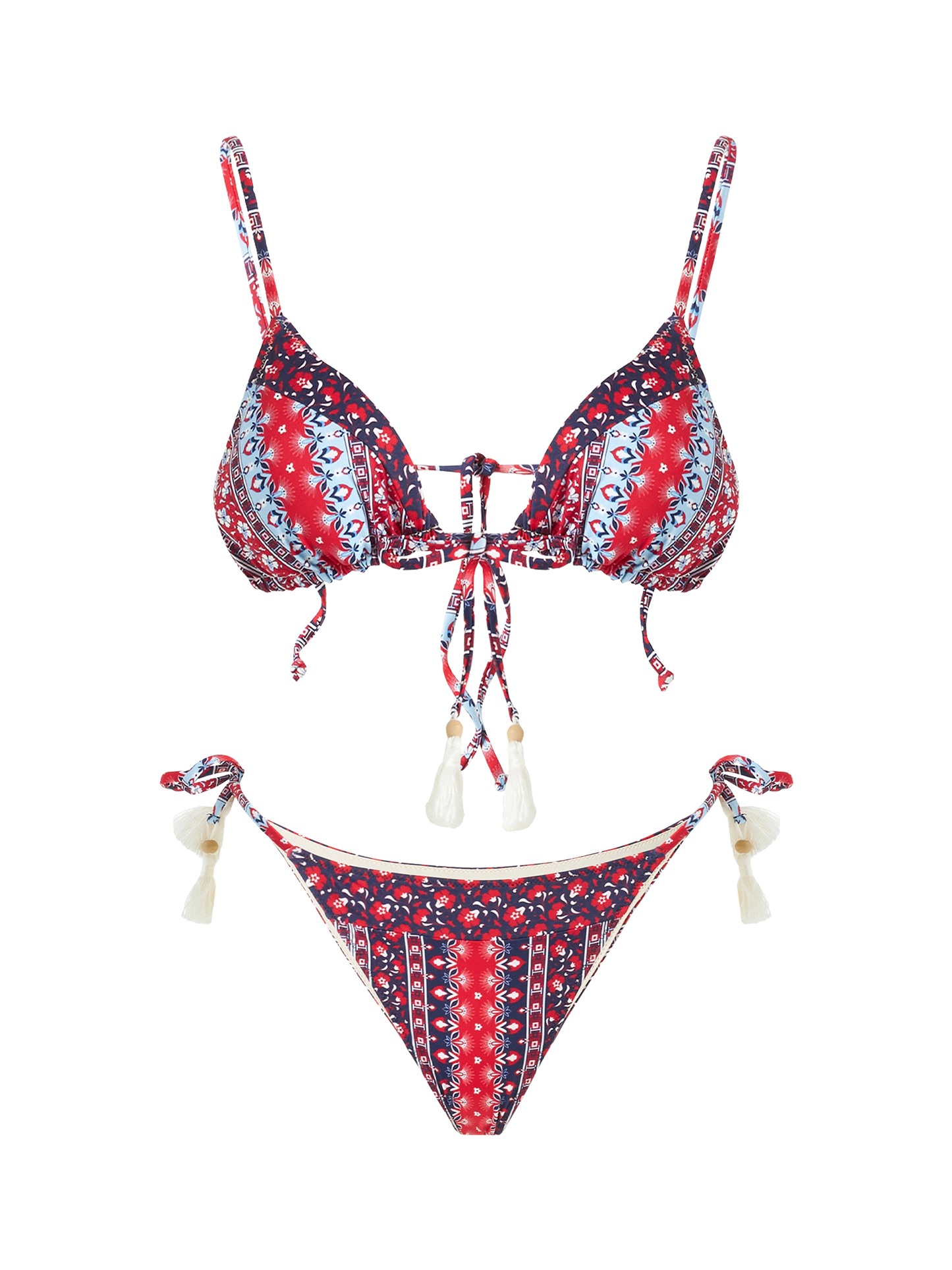 Slip da bagno da donna sgambato con stampa gipsy