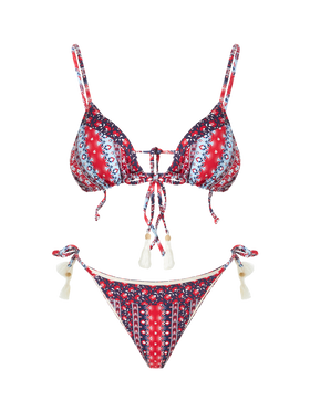 Slip da bagno da donna sgambato con stampa gipsy