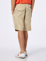 Herren-Bermuda in Beige mit Seitentaschen