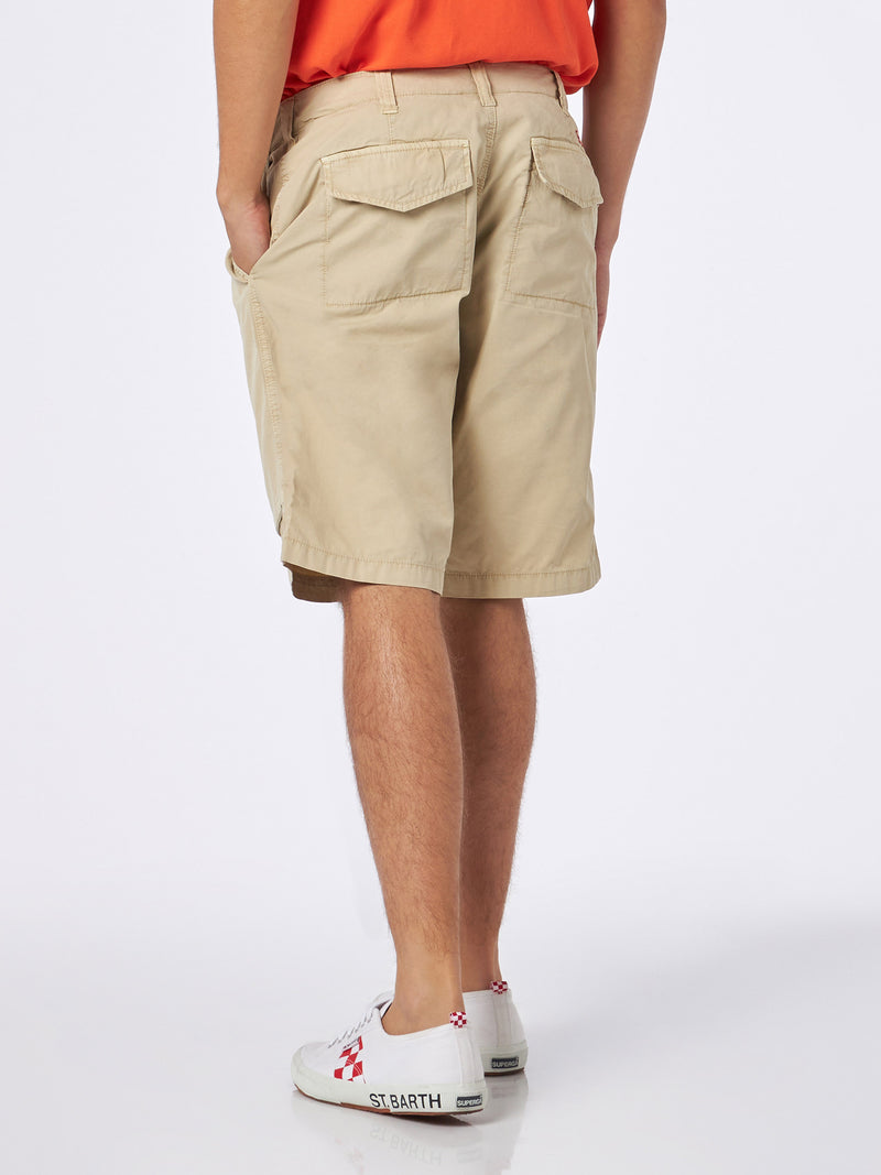 Herren-Bermuda in Beige mit Seitentaschen