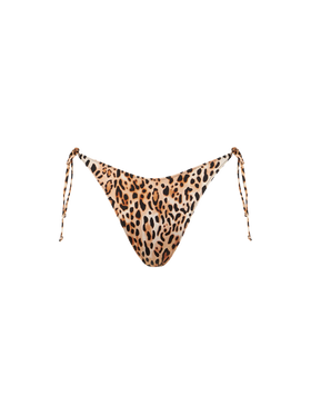 Woman swim briefs with leopard print