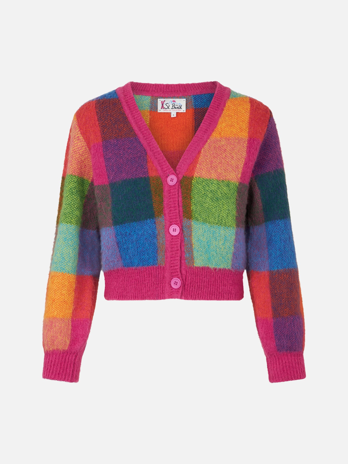 Woman brushed cropped cardigan with puff sleeves - MC2 Saint Barth