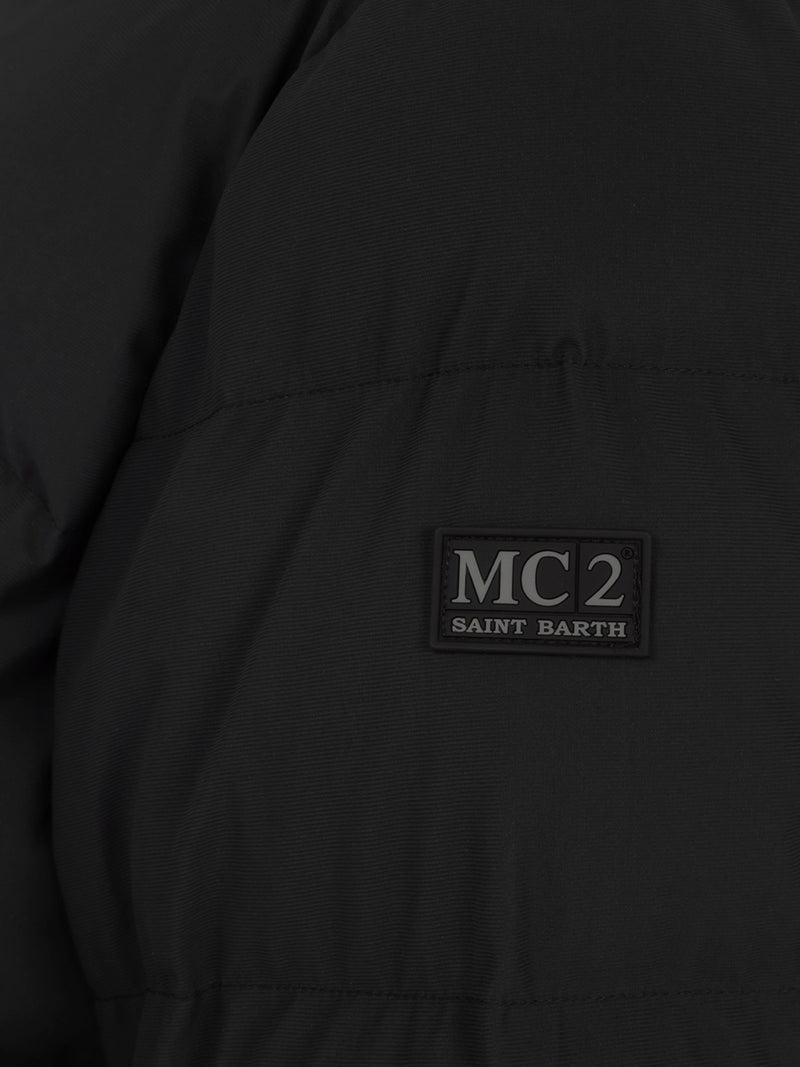 Schwarze Steppjacke mit Kapuze für Herren von Maier