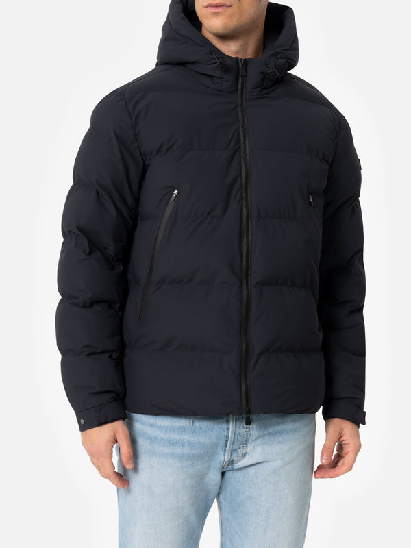 Marineblaue Steppjacke mit Kapuze für Herren von Maier