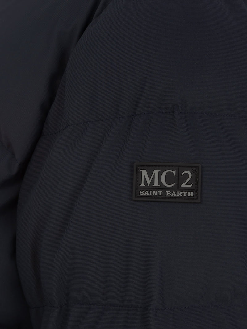 Marineblaue Steppjacke mit Kapuze für Herren von Maier