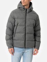 Steppjacke aus graumeliertem Flanell mit Kapuze für Herren von Maier