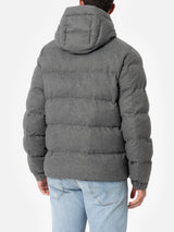 Steppjacke aus graumeliertem Flanell mit Kapuze für Herren von Maier