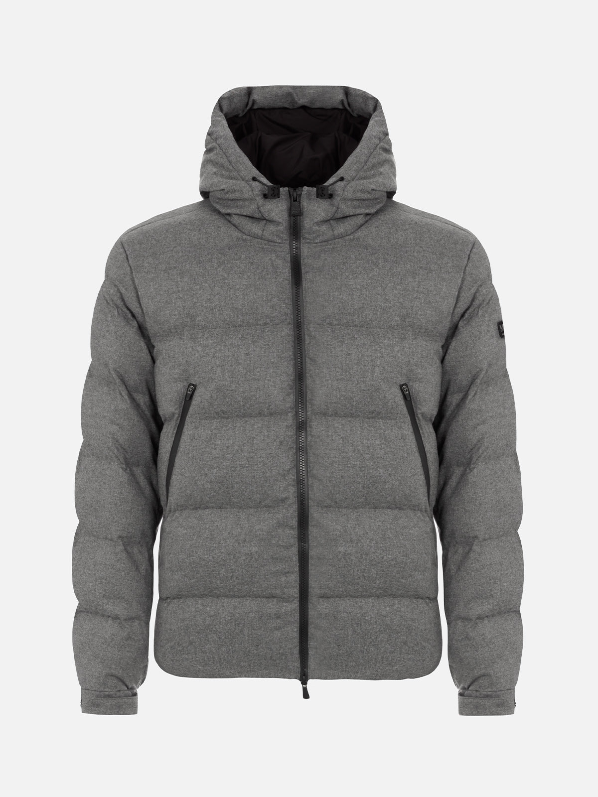 Steppjacke aus graumeliertem Flanell mit Kapuze für Herren von Maier