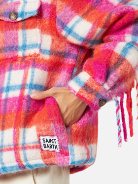 Woman overshirt jacket with fringes