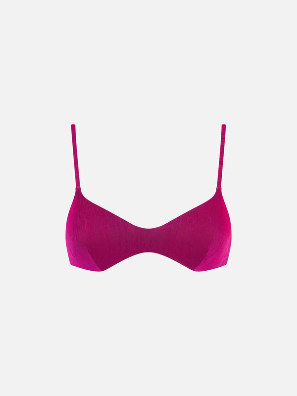 Strick-Bralette in Fuchsia