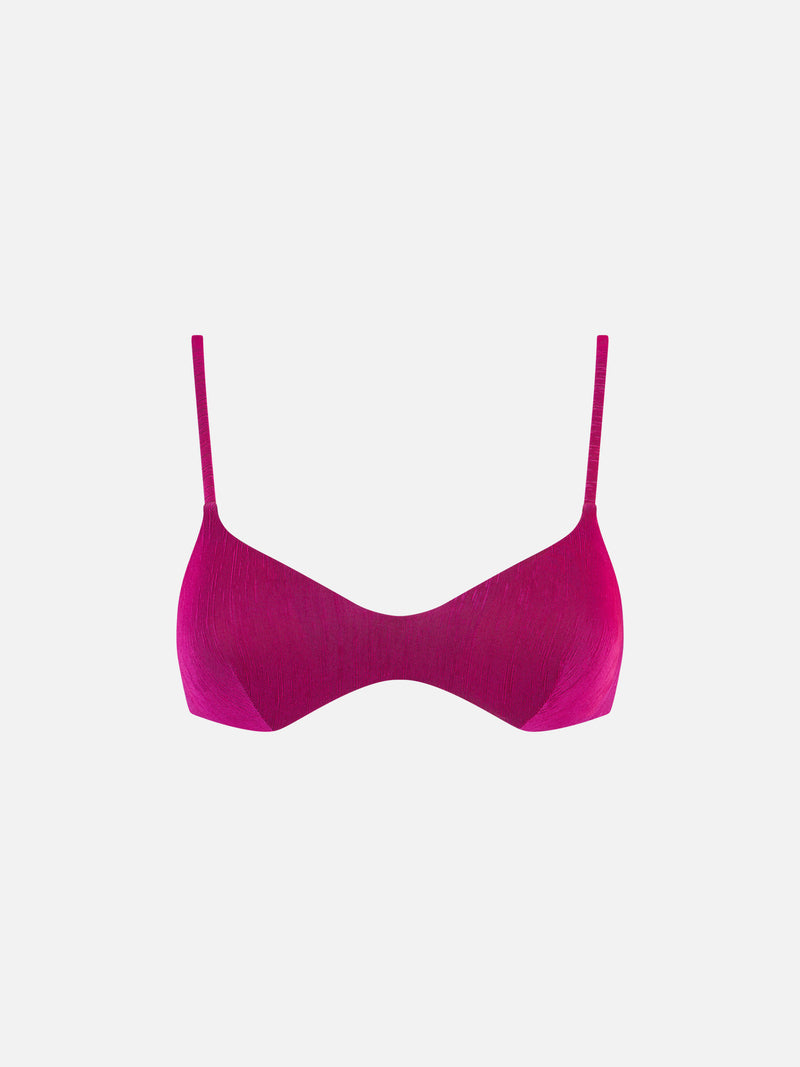 Strick-Bralette in Fuchsia