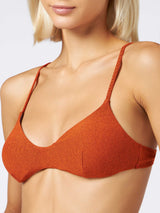 Bralette top in lurex arancione