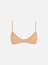 Beige bralette suede effect