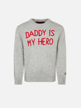 Kid sweater with Daddy is my hero embroidery