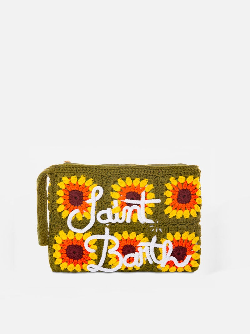 Parisienne-Häkelclutch mit Sonnenblumenstickerei