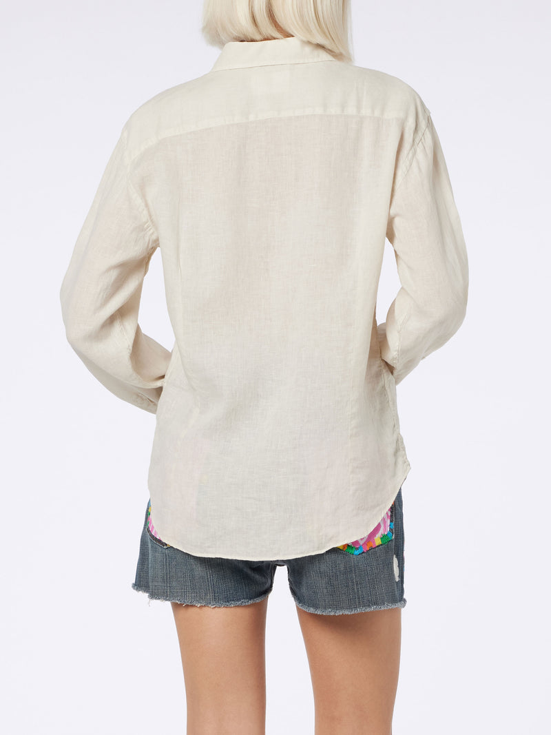 Woman off-white linen shirt Meredith