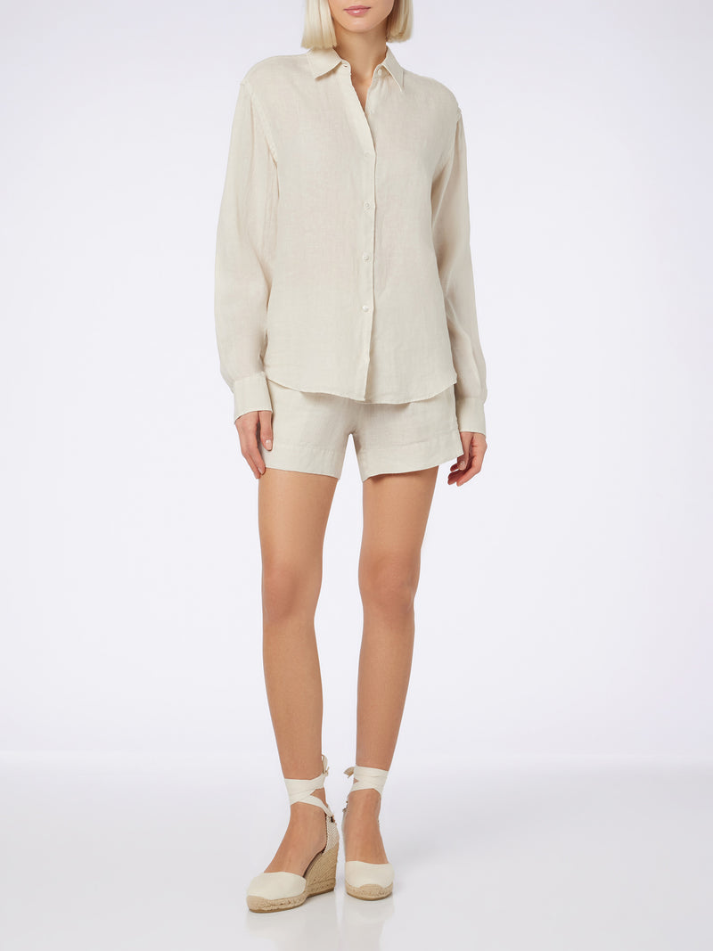 Woman off-white linen shirt Meredith