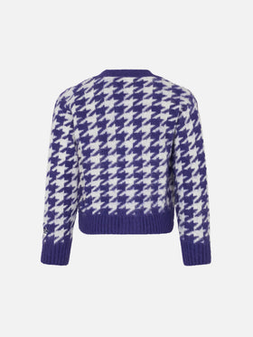 Girl crop cardigan with jewel buttons