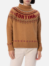 Woman cashmere blend sweater Meghan with nordic jacquard