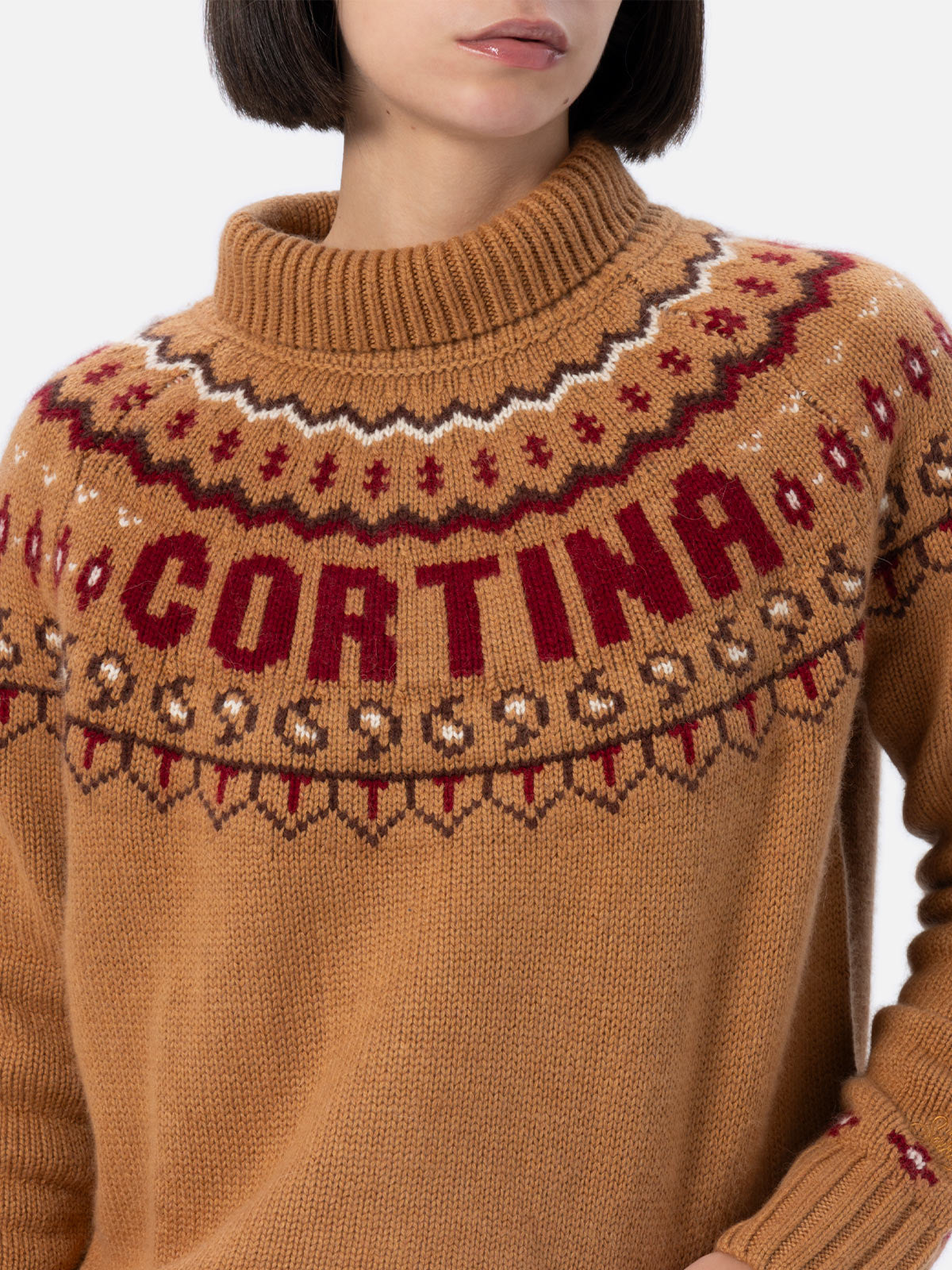 Woman cashmere blend sweater Meghan with nordic jacquard - MC2 Saint Barth